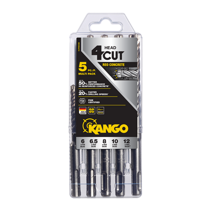 Kango K4 SDS Plus Drill Bit Set - 5 Piece - 72mm - Solid Carbide - Fast Drilling