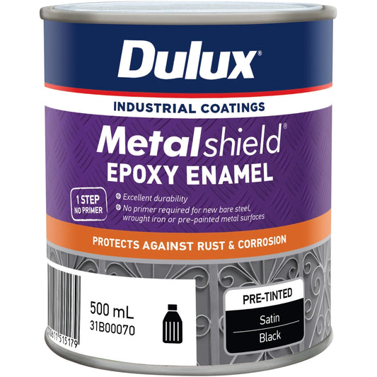 Dulux Metalshield Epoxy Enamel Satin Black - 500ml