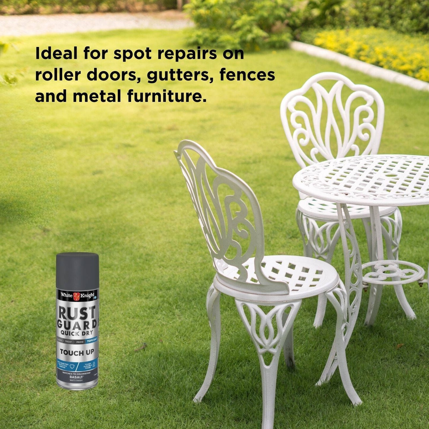 White Knight Rust Guard Touch Up Spray Paint - 300g - Basalt Matt