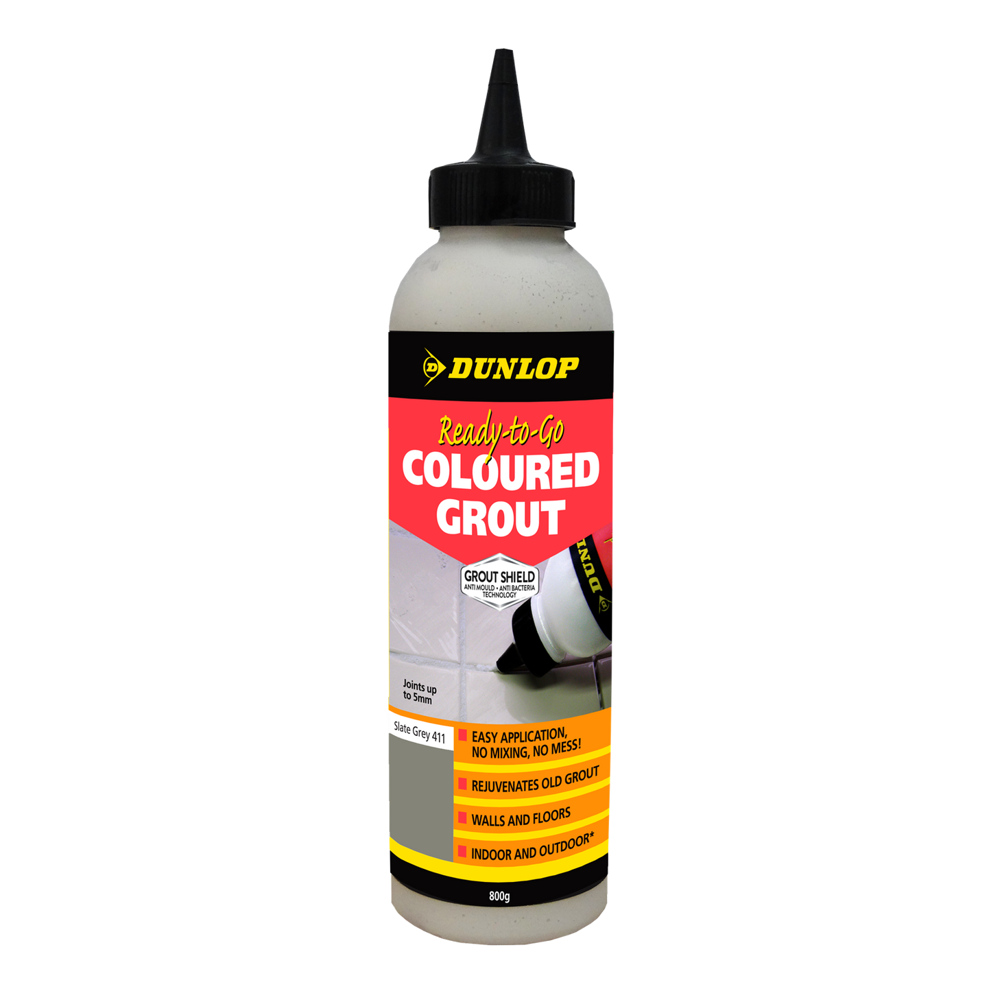 Dunlop Ready-to-Go Coloured Grout - 800g - Slate Grey