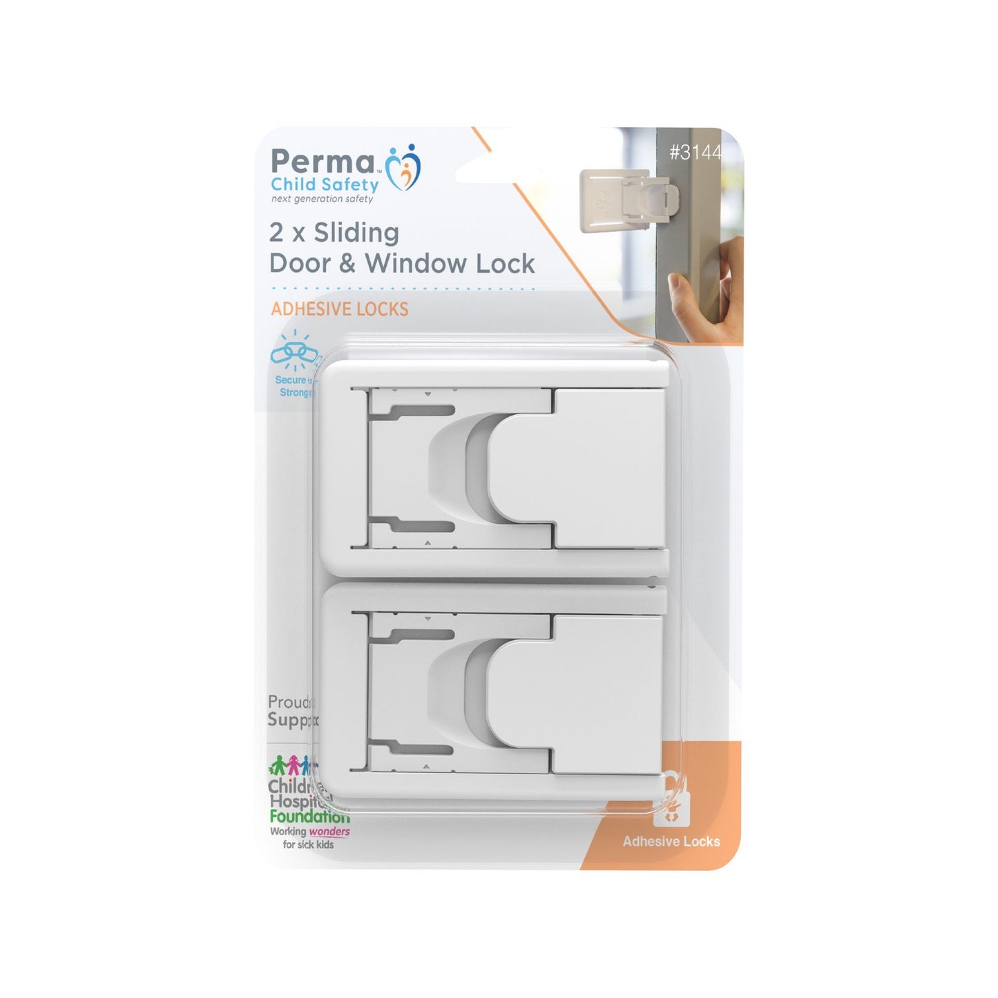 Perma Child Safety Sliding Door and Window Lock - 2 Pack