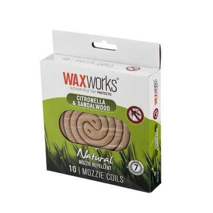 Waxworks Citronella Sandalwood Mosquito Repellent Coil - 30 Pack