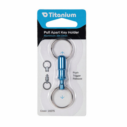 Titanium Aluminium Trigger Release Key Holder - 10 x 39 x 39mm