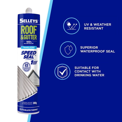 Selleys Clear Roof and Gutter Silicone Sealant - 300g