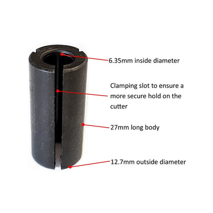 Ultra Router Bit - Reducing Collet - 12.7mm to 6.4mm