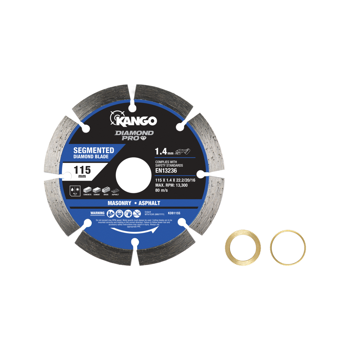 Kango Segmented Diamond Saw Blade - 115mm - Diamond - Dry Cutting