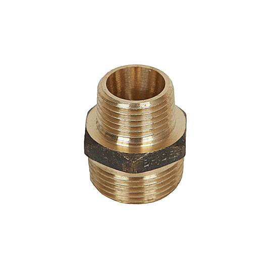 Brasshards Brass Threaded Hex Reducing Nipple - 20 x 15mm