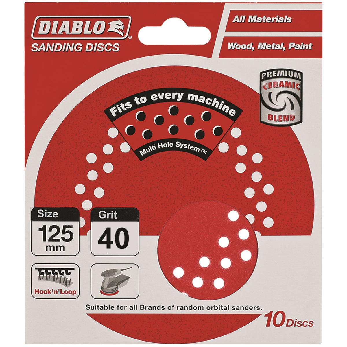 Diablo Orbital Sanding Discs - 125mm - Ceramic - Clog-SHIELD - 10 Pack