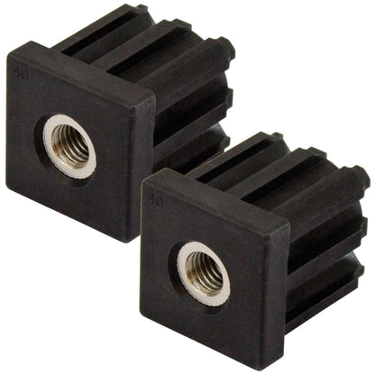 Richmond Square Threaded Tube Insert - M12 - 40mm - 500kg - 2 Pack
