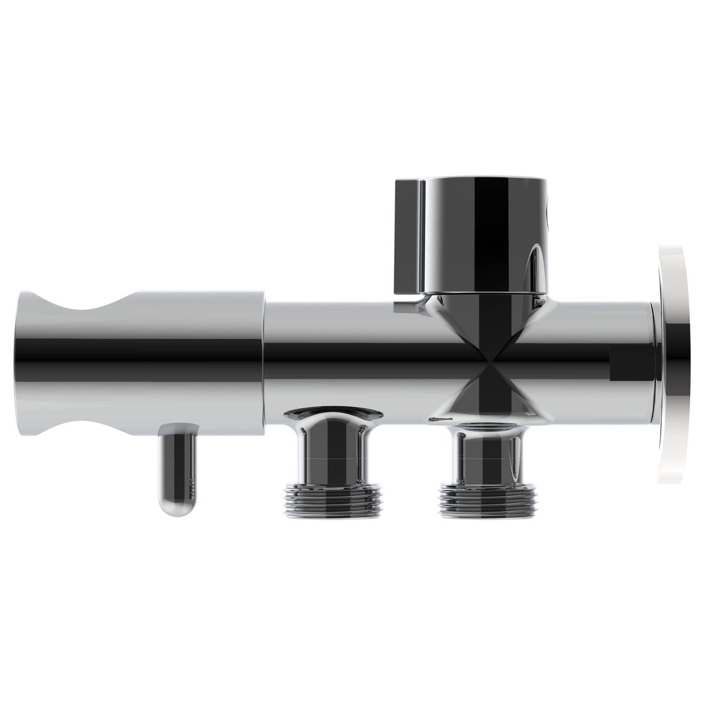 Evekare Chrome Dual Hand Spray Holder & Shut Off Valve - 138 x 76mm