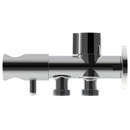 Evekare Chrome Dual Hand Spray Holder & Shut Off Valve - 138 x 76mm