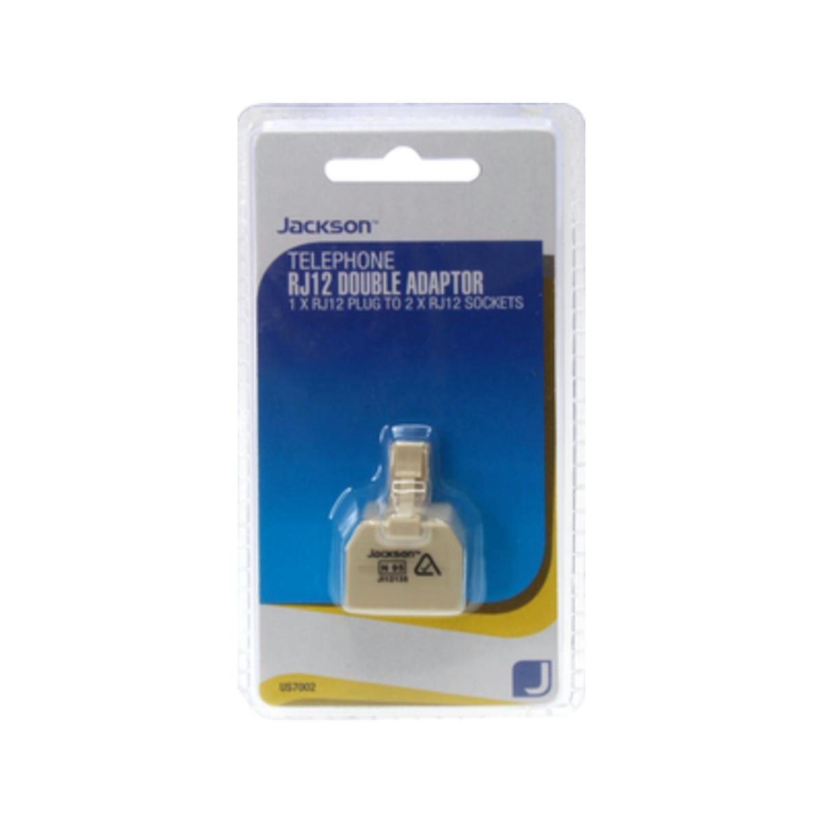 Jackson RJ12 Double Adaptor 6P4C Plastic Light-Weight Design