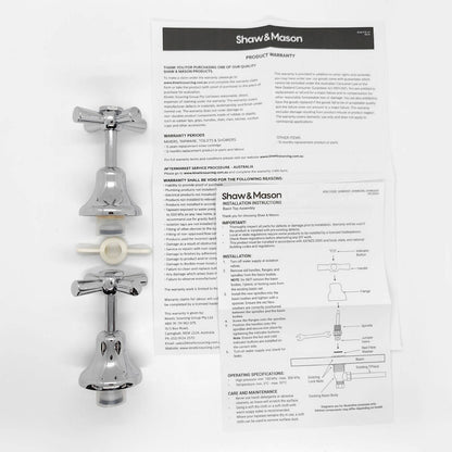 Shaw Mason Chrome Easy Clean Basin Top Assembly - 67 x 105mm - Pair