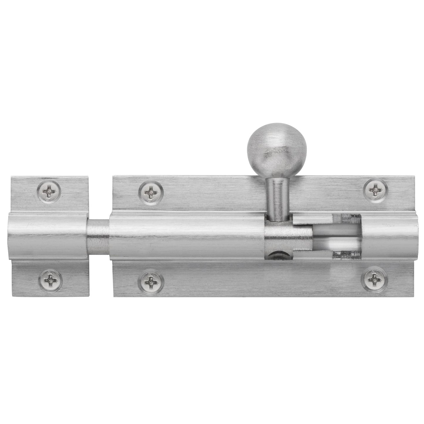 Delf Trade Satin Chrome Barrel Bolt - 75 x 32 x 9.5mm