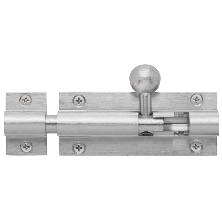 Delf Trade 75 x 32 x 9.5mm Satin Chrome Barrel Bolt with 25mm Throw