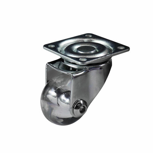 Easyroll Swivel Castor - 35mm - Polyurethane - Transparent Design - 2 Pack