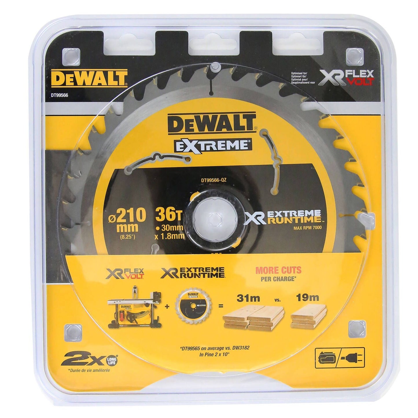 Dewalt Circular Saw Blade - 210mm - 36T - DT99566-QZ