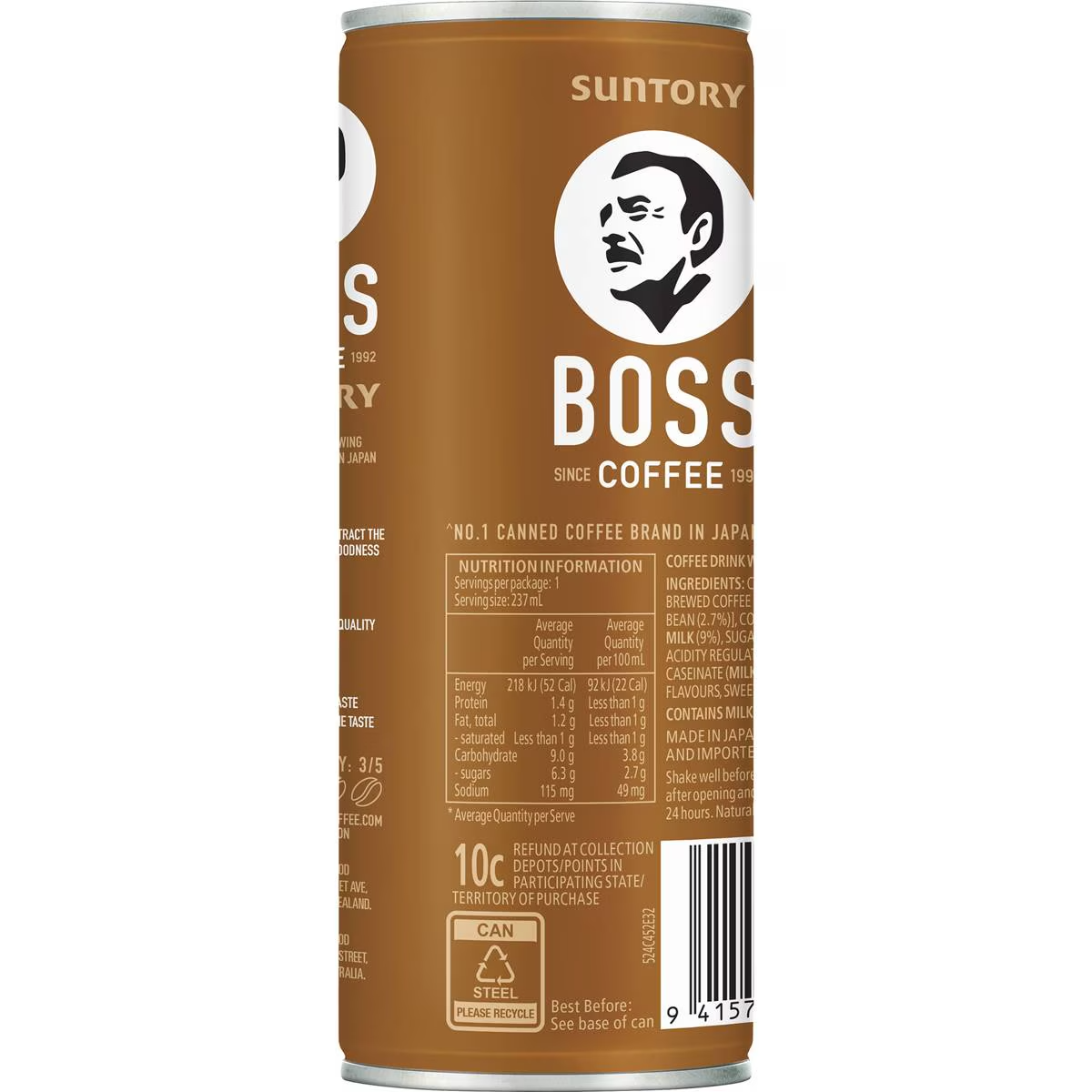 Suntory Boss Coffee Iced Latte 237ml