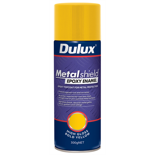 Dulux Metalshield Epoxy Enamel Gloss Spray Paint - 300g - Bold Yellow