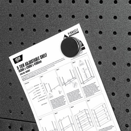 Pinnacle Black Magnetic Button - 36mm - 6 Pack