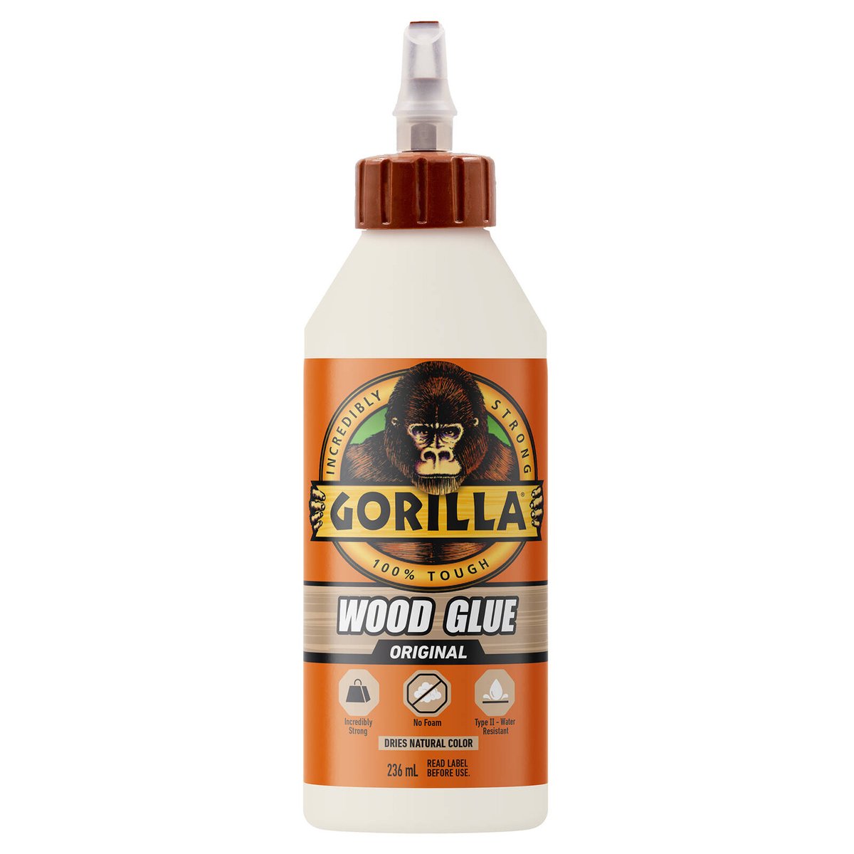 Gorilla Wood Glue - 236ml - High Strength - Water Resistant - Fast Cure