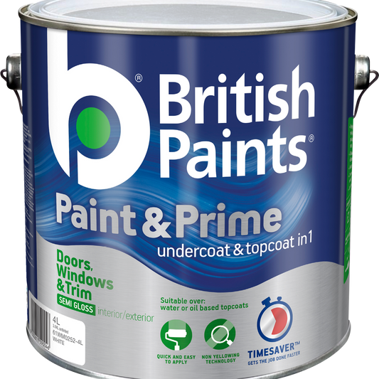 British Paints Paint & Prime - 4L