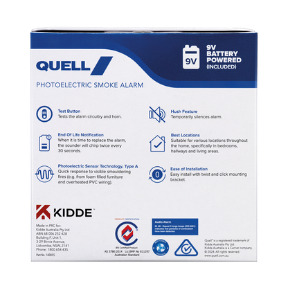 Quell Q501 Photoelectric Smoke Alarm - 9V - Trade Box