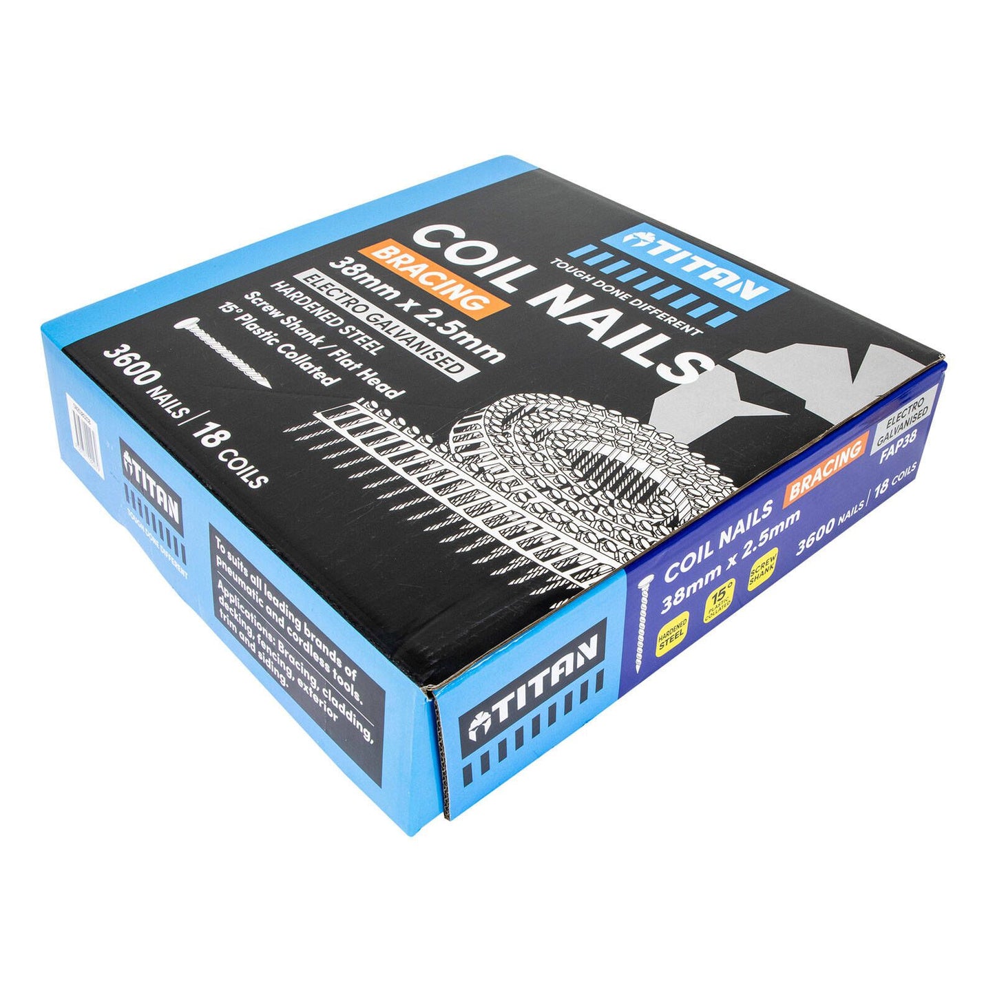 Titan Collated Coil Nail Screw - 38mm - 3600 Pack