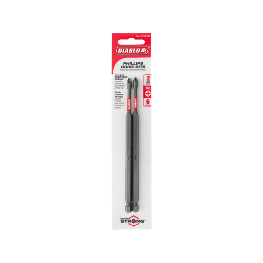 Diablo Philips Drive Bit PH2 x 6" 2 Pack