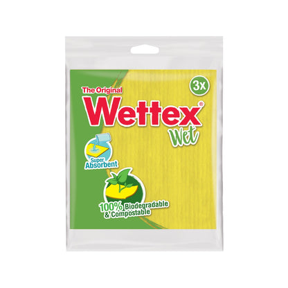 Wettex Wet Sponge Cloth - 185 x 200mm - 3 Pack