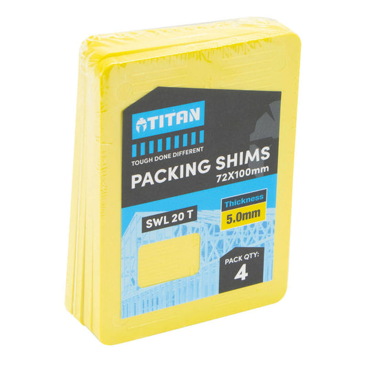 Titan Yellow Shim Packing - 5 x 72 x 100mm - 4 Piece