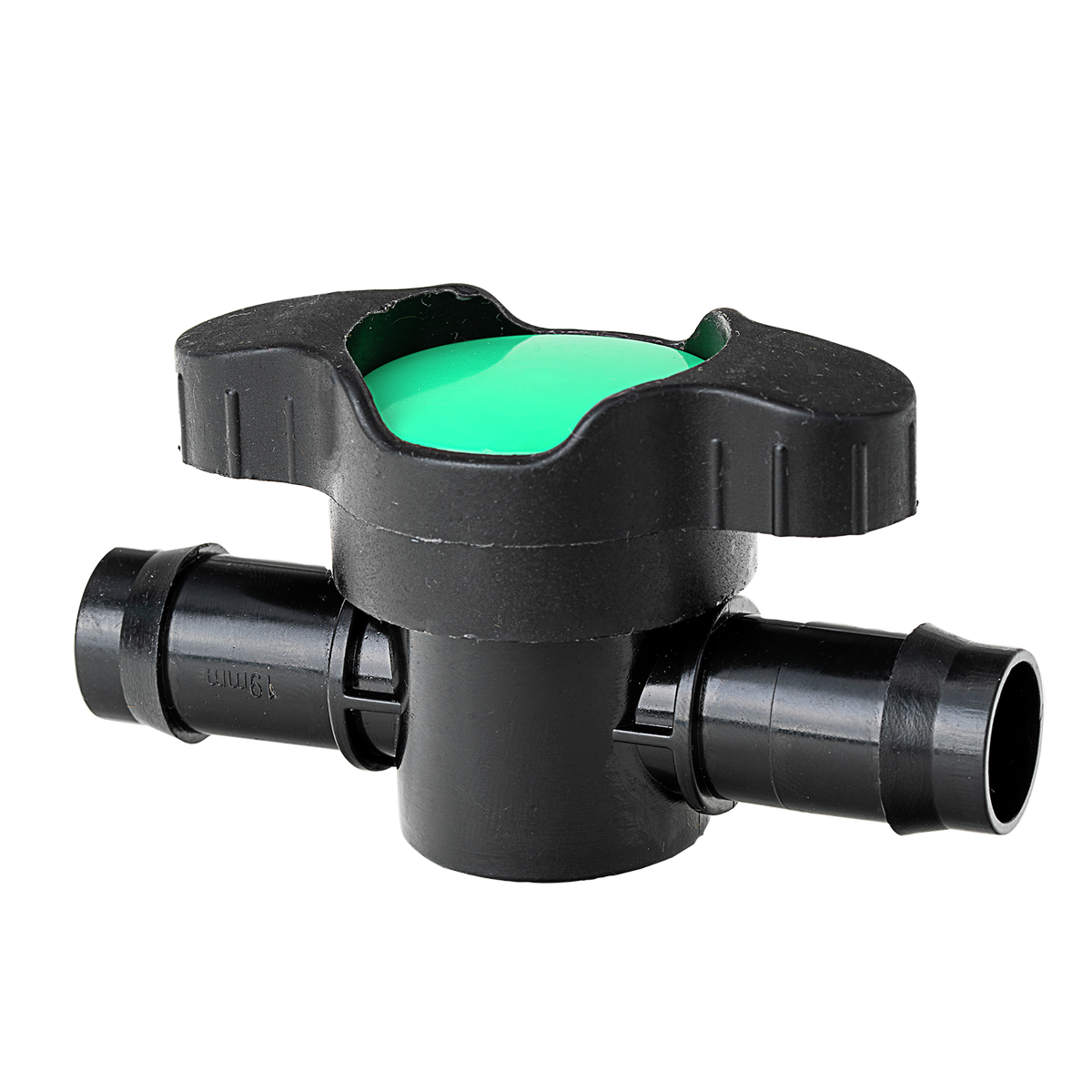 K Rain 19mm Barbed Inline Valve - Black - UV Stabilised Polypropylene