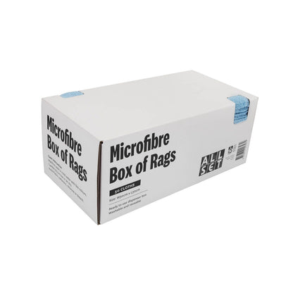 All Set Auto Multi-Purpose Box of Rags -  Microfiber Towel - 30 x 30cm - Blue - 50 Pack