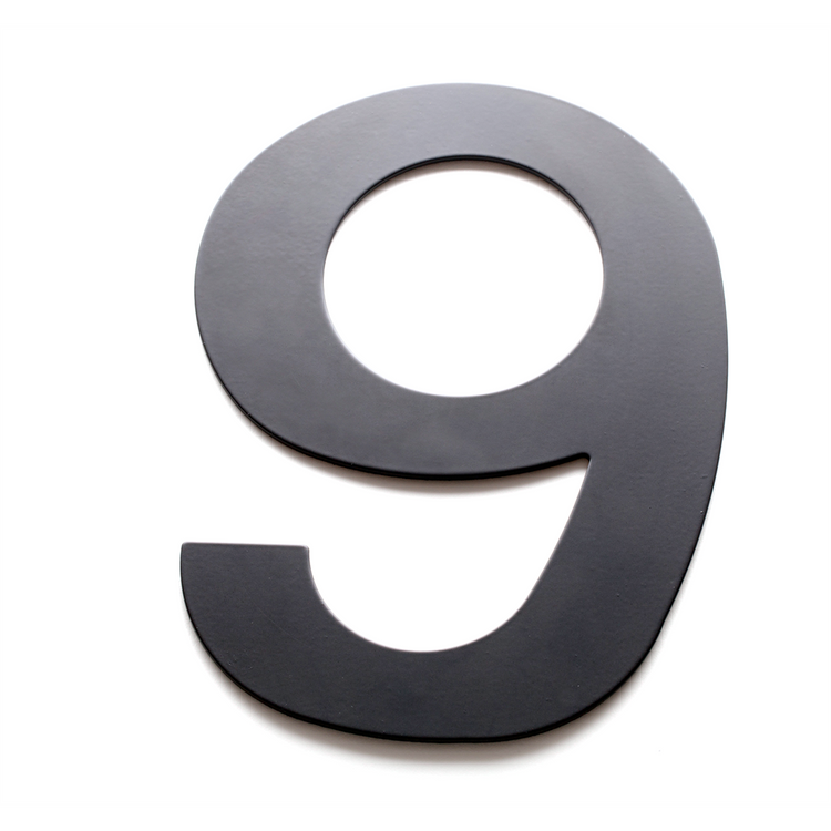 Sandleford Black Lorenzo House Number 9 - 200mm