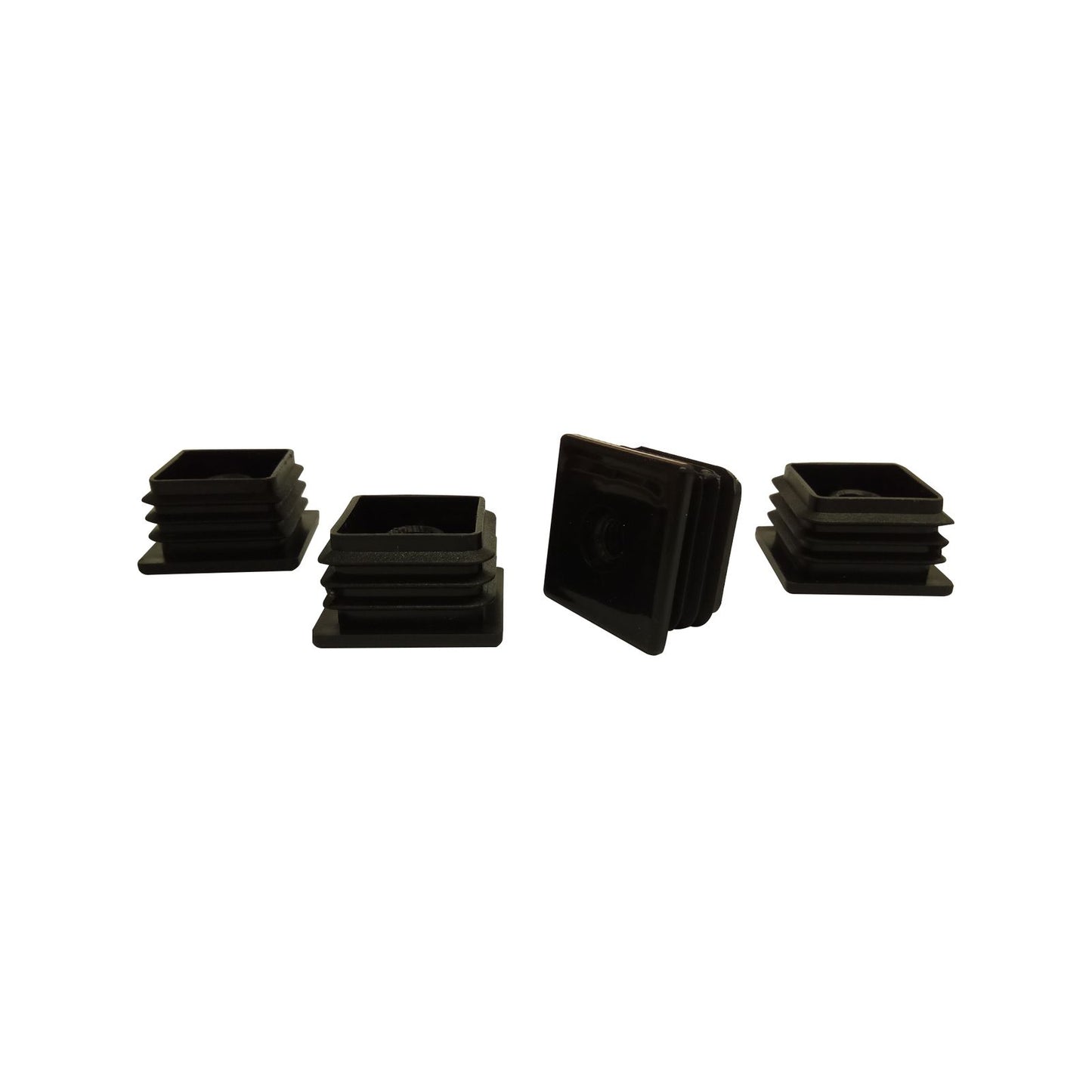 Surface Gard Black Threaded Internal Square Plastic End Closure - 32mm - 4 Pack