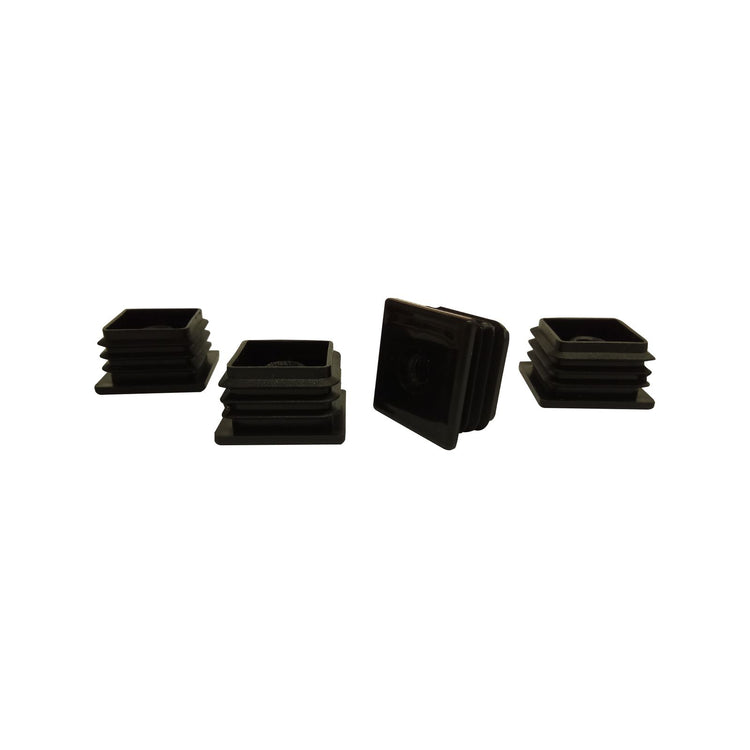 Surface Gard Black Threaded Internal Square Plastic End Closure 32mm 4 Pack