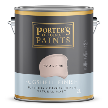 Porter's Washable Paint - 2L - Petal Pink - Eggshell