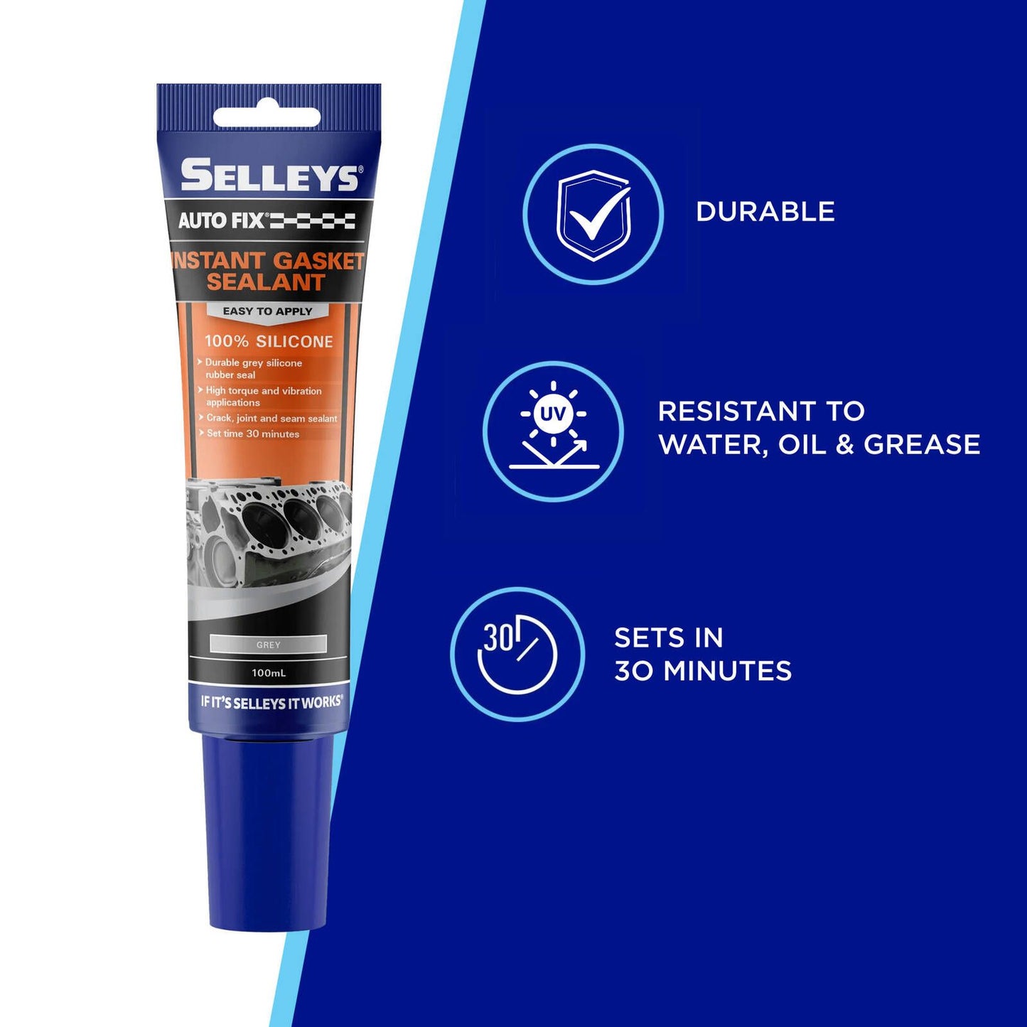 Selleys Autofix Instant Gasket - 100ml - Grey