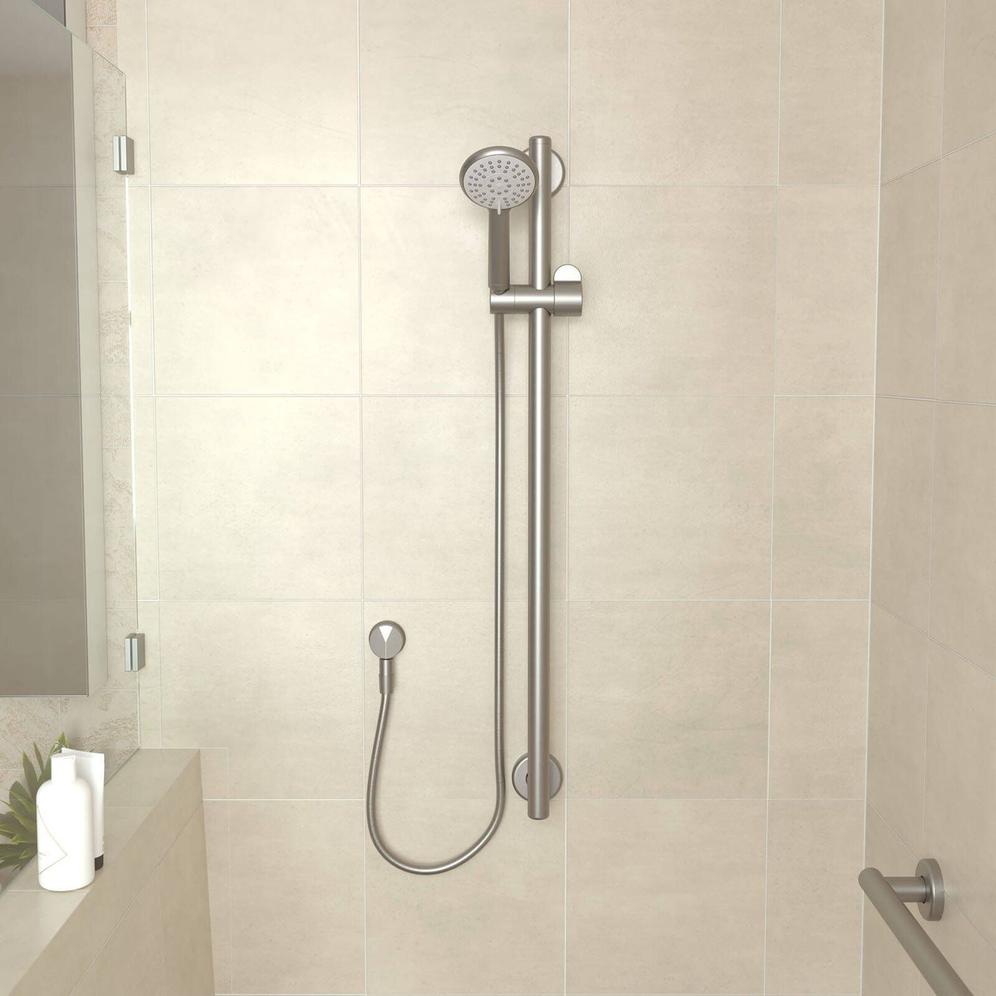 Homecare By Caroma Rail Shower Set - 900mm - Brushed Nickel