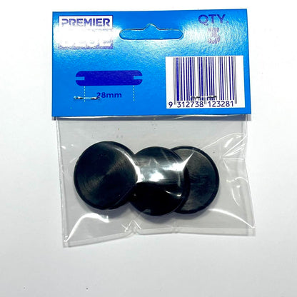 Premier Blue Blanking Grommet - 28mm - Black