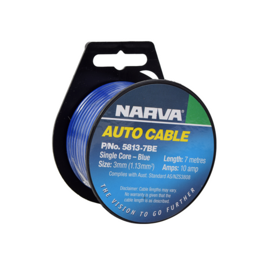Narva Single Core Cable - 3mm - 10A - 7m - Blue