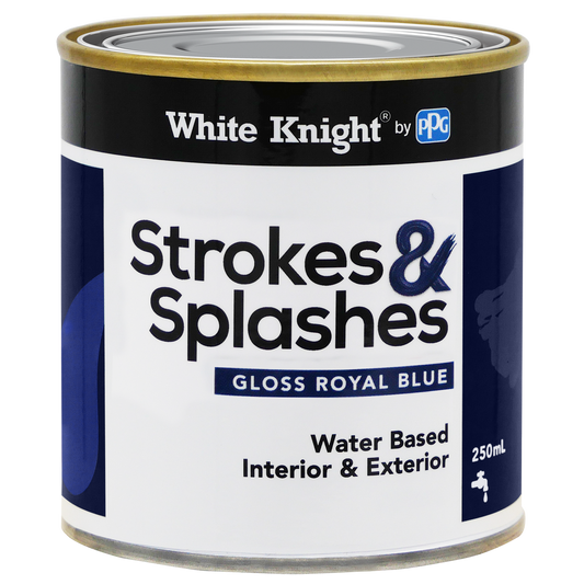 White Knight Strokes and Splashes Paint - Gloss Royal Blue 250ml