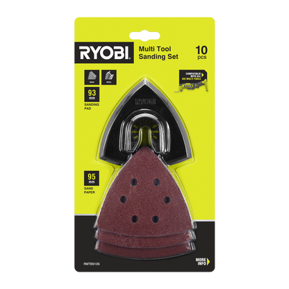 Ryobi Multi Tool Sanding Set - 93mm - 80/120/240 Grit - 10 Piece