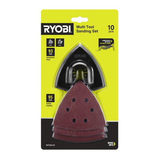 Ryobi Multi Tool Sanding Set - 93mm - 80/120/240 Grit - 10 Piece