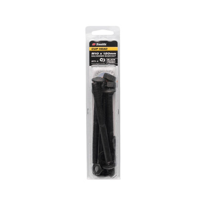 Zenith Black Cup Head Bolt - M10 x 120mm - 2 Pack