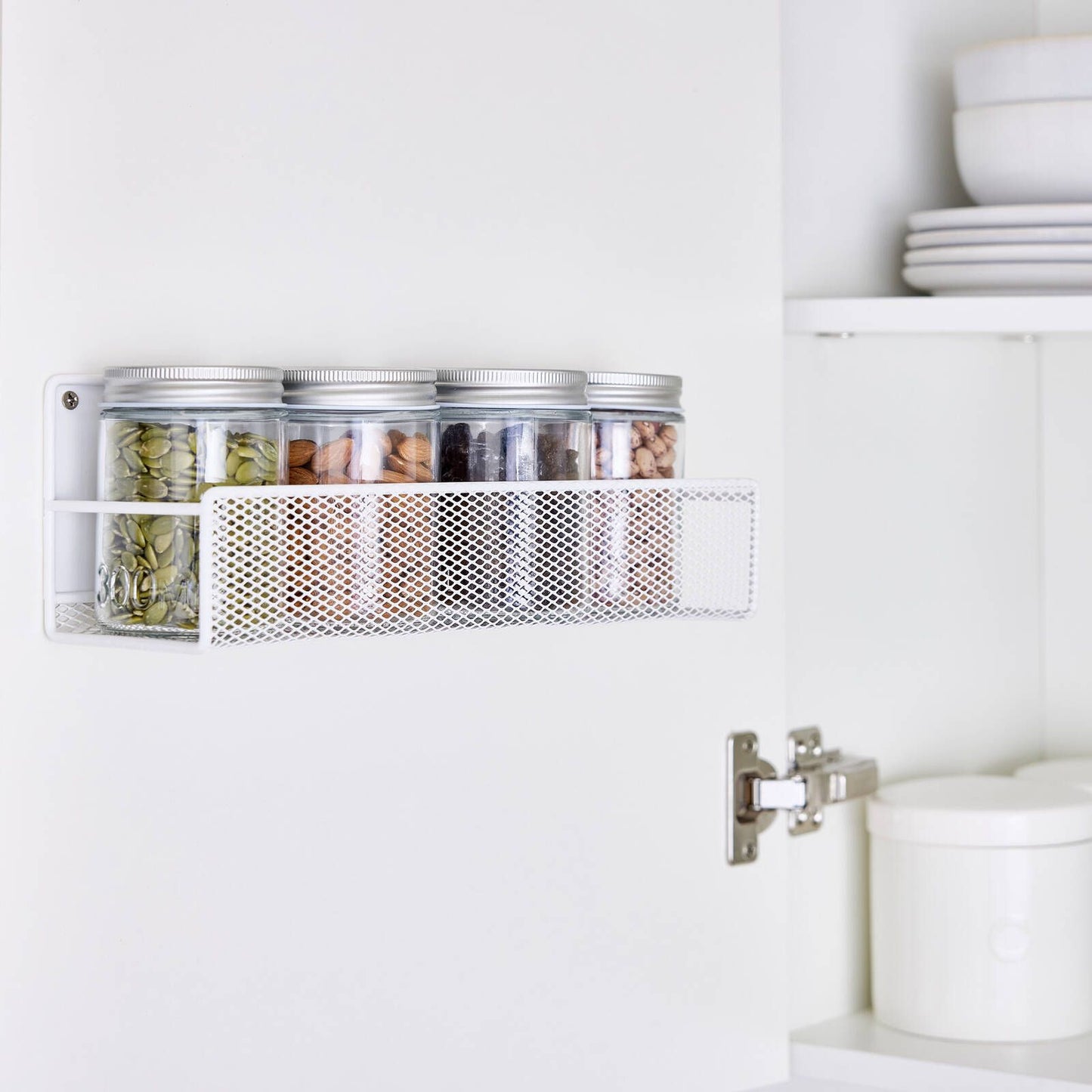 EzyStorage Large Door Mount Wire Rack - 300 x 101 x 102mm - White