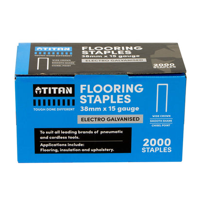 Titan Collated Flooring Staples - 15g x 38mm - 2000 Pack