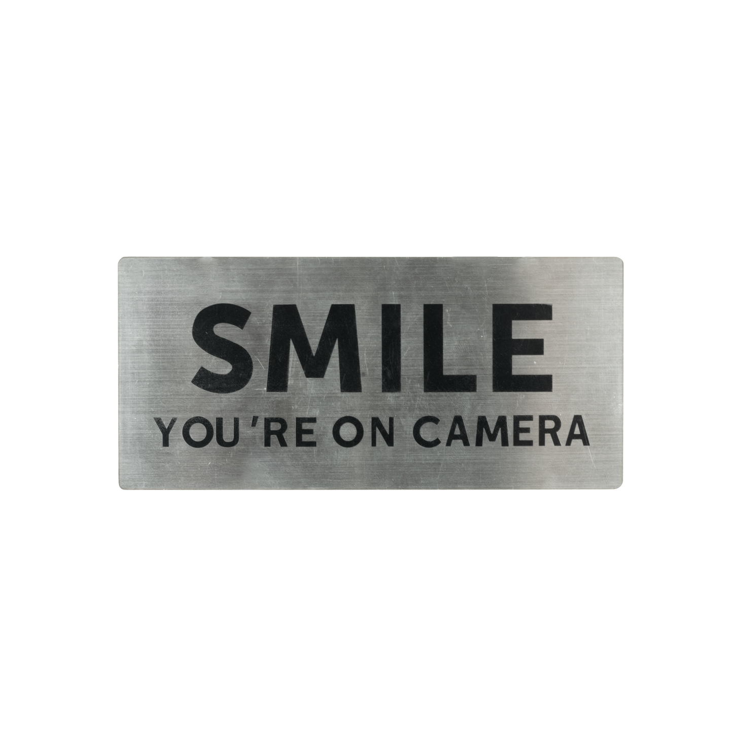 Sandleford Stainless Steel Smile You're on Camera Sign - 140 x 65mm