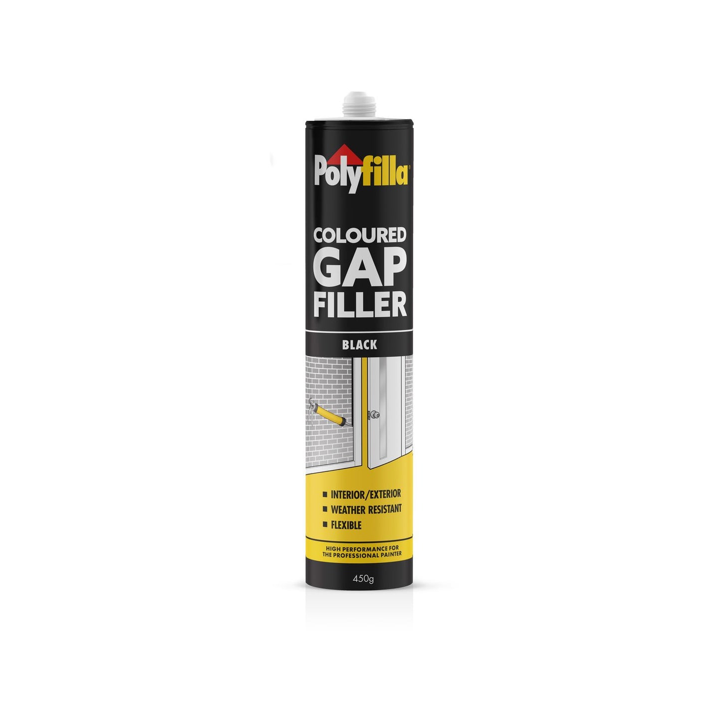 Poly Coloured Caulk Gap Filler - 450g - Black