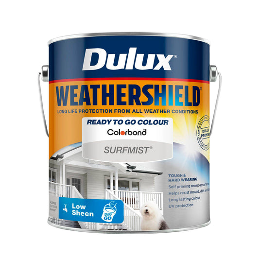 Dulux Surfmist Low Sheen Weathershield Exterior Paint - 4L